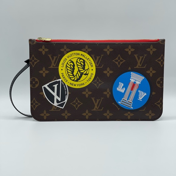Louis Vuitton World Tour Stickers Neverfull Pochette Clutch Wristlet Pouch Rare - Picture 12 of 12